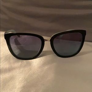 Tiffany & Co. Black Cat-Eye Sunglasses with Blue Gradient Lenses